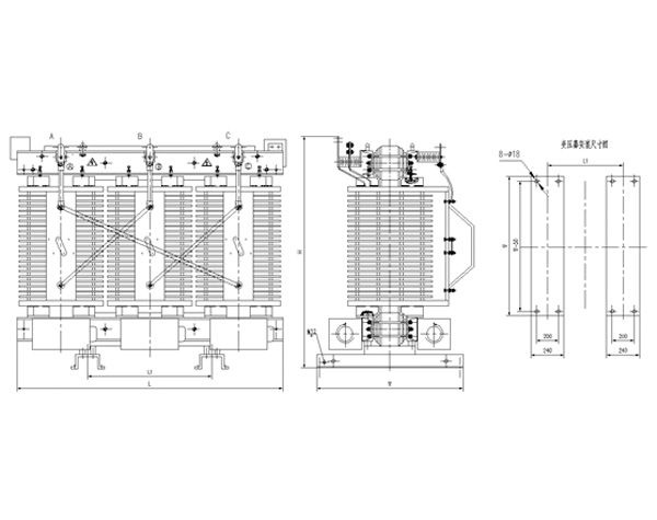 h級非包封三相干式配電變壓器3